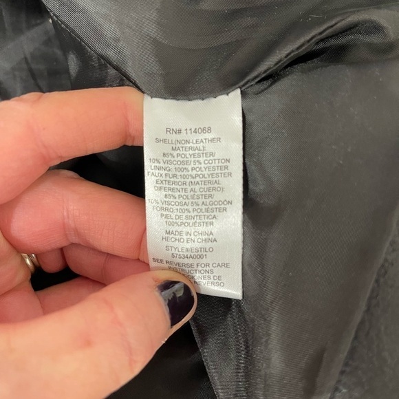 SUNSET & Sixth Faux Leather Moto Sherpa Cropped Jacket - Picture 11 of 12